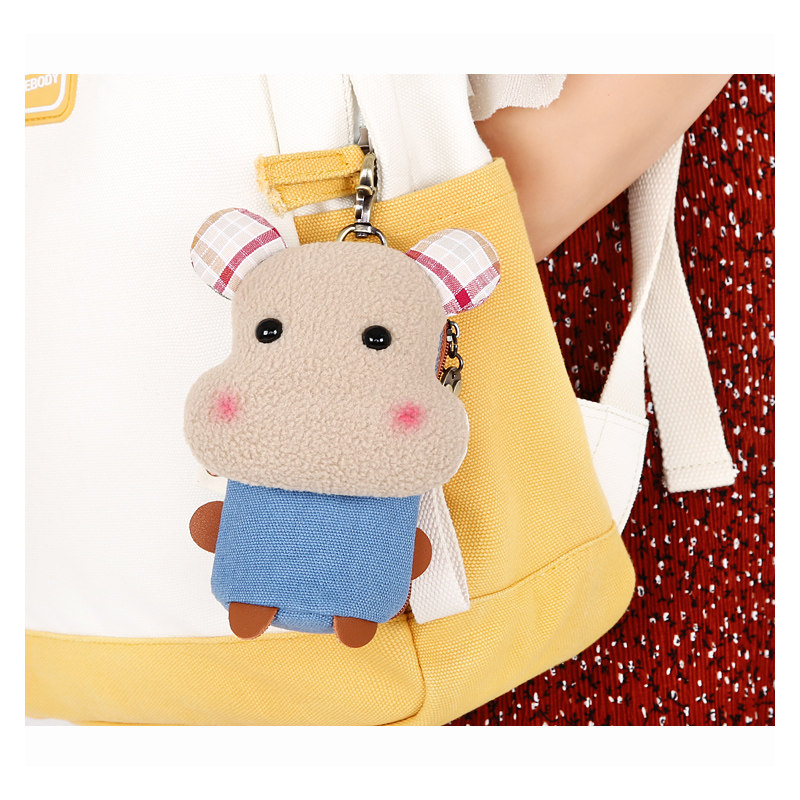 三色补丁原创卡通钥匙包扣软萌卡包 三色补丁钥匙包