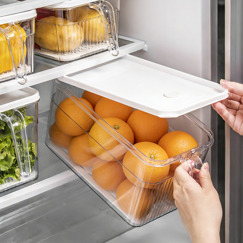 透明冰箱收纳盒食品级保鲜盒双层抽屉式水果蔬菜储物盒带盖 - 图2