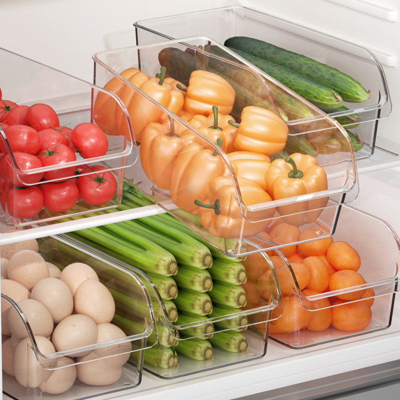 冰箱收纳盒收纳整理神器抽屉盒子储物盒整理盒鸡蛋食品保鲜盒厨房 - 图0