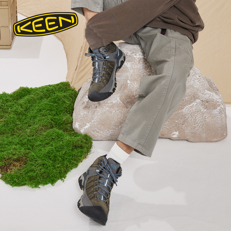 KEEN官方 TARGHEE III MID WP“踏极”户外防水耐磨登山徒步女鞋 - 图1