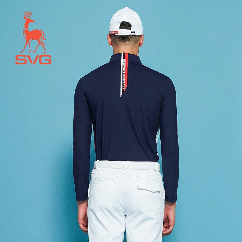 svg高尔夫冬季新款男装字母印花长袖t恤立领条纹针织运动上衣男,淘宝优惠券,粉丝福利购,淘宝优惠卷