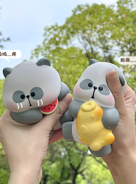 速发可压熊猫解压捏捏乐慢回弹减爱神礼儿童办公室桌面小摆件创意