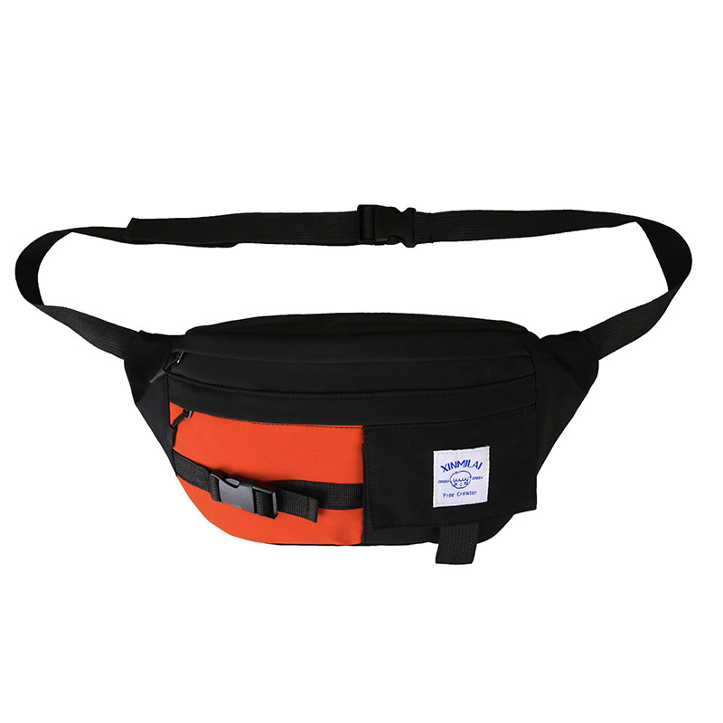 日系胸包男潮牌街头潮流简约单肩包 单色空间男士包袋