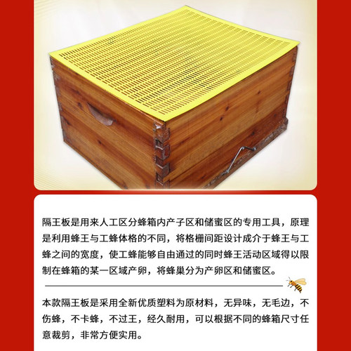 蜜蜂平面隔王板塑料可裁剪中蜂隔王片意蜂隔皇器蜂箱专用养蜂工具 - 图3