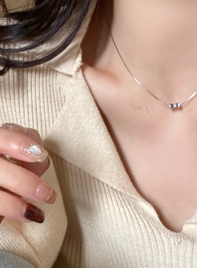 日落派对S925银女蝴蝶结项链