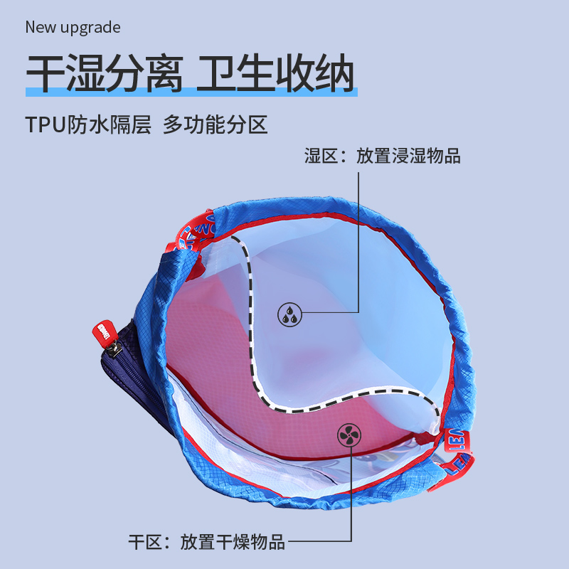 儿童游泳包干湿分离双肩包男童洗漱包女童防水包沙滩包游泳收纳包 - 图2