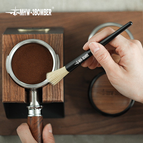 MHW-3BOMBER轰炸机 咖啡吧台实木毛刷 猪鬃毛刷 磨豆机粉渣清洁刷 - 图1