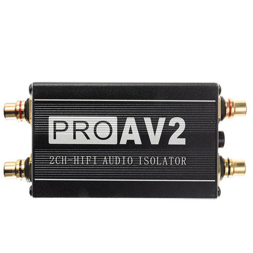 AV2音频隔离器 RCA莲花线信号共地抗干扰滤波解决汽车车载电脑功放音响乐器杂音屏蔽消除电流声去降噪发烧级 - 图0