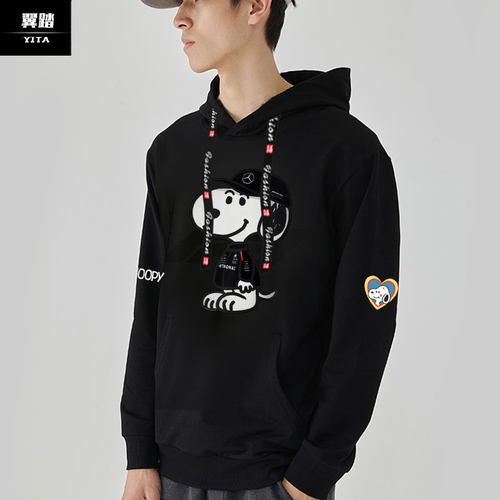 史努比联名F1赛车法拉利威廉姆斯这队服连帽卫衣套头男女学生外套 - 图0