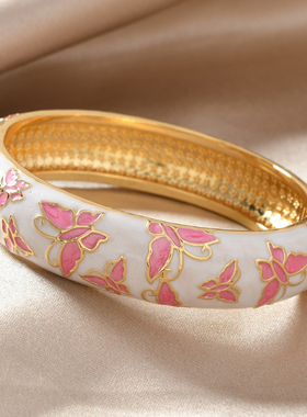 北京景泰蓝故宫旅游纪念珐琅蝴蝶女小清新开口手镯简约百搭复古风