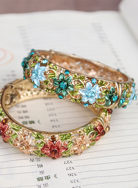 复古民族风女合金手镯