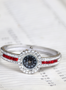 正宗景泰蓝日韩时尚手表镶钻牡丹花型手镯首饰品手环开口活扣女