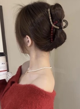 网红日韩高级感鲨鱼抓夹半扎发