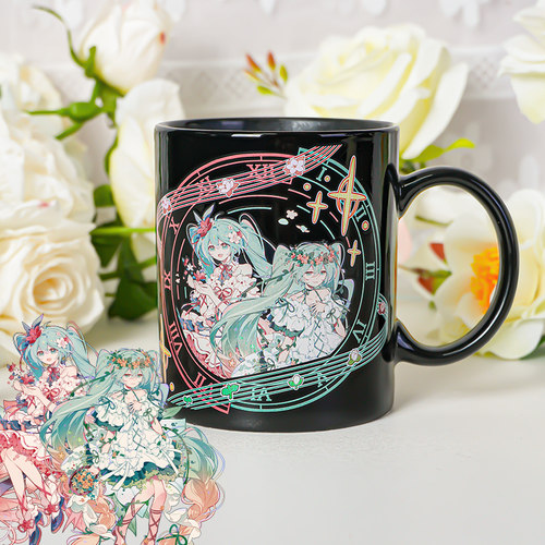 初音未来水杯子幸运石正版联名二次元周边miku马克杯v家联动谷子 - 图0
