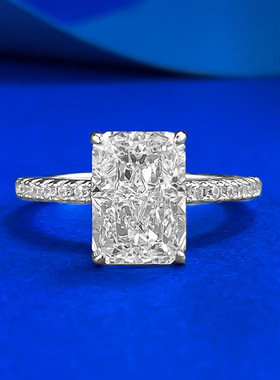 隆隆金新款S925银欧美新款进口高碳钻7*10指环女跨境速卖通热销款