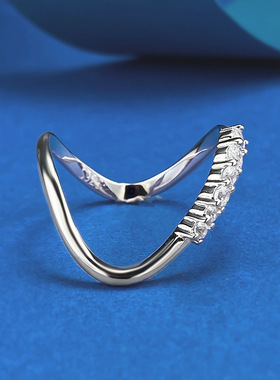 洛熙寺珠宝新款S925银曲线波浪异形戒指欧美速卖通跨境款ins叠戴
