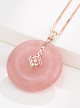 925纯银平安扣夹扣吊坠扣配件蜜蜡扣翡翠玉石水晶吊坠夹扣银扣头