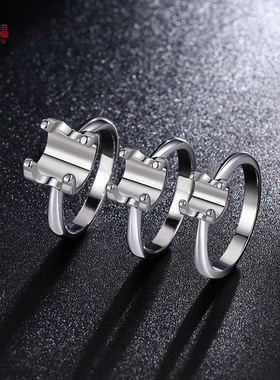 925纯银戒指托 韩版一克拉四爪光身牛头莫桑石石戒指 银工厂批发