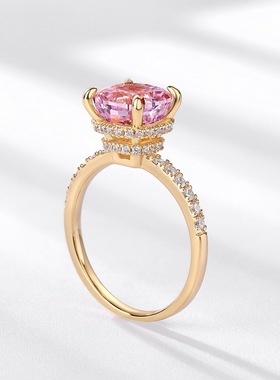 威尔盛新款S925银镶嵌高碳钻戒指女精致冷淡风镀18k金指钻戒代发