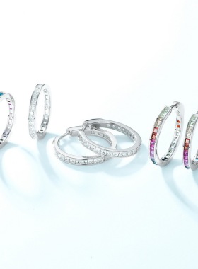 跨境专供夏日璀璨彩锆闭口戒指S925银镶嵌彩宝轻奢简约戒指欧美风