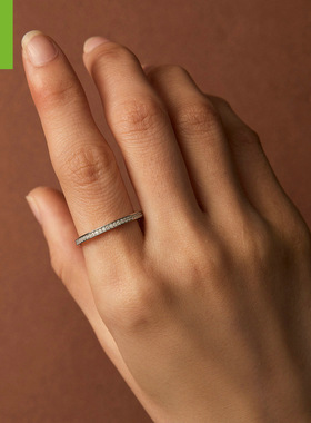 银姿韵简约百搭精致莫桑石戒指 个性通勤风s925银可叠戴戒指手饰