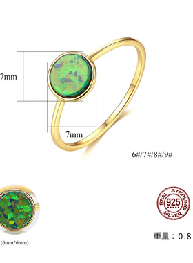 PAG&MAG 新款S925银戒指女日韩风气质简约澳宝欧泊指环外贸配饰品