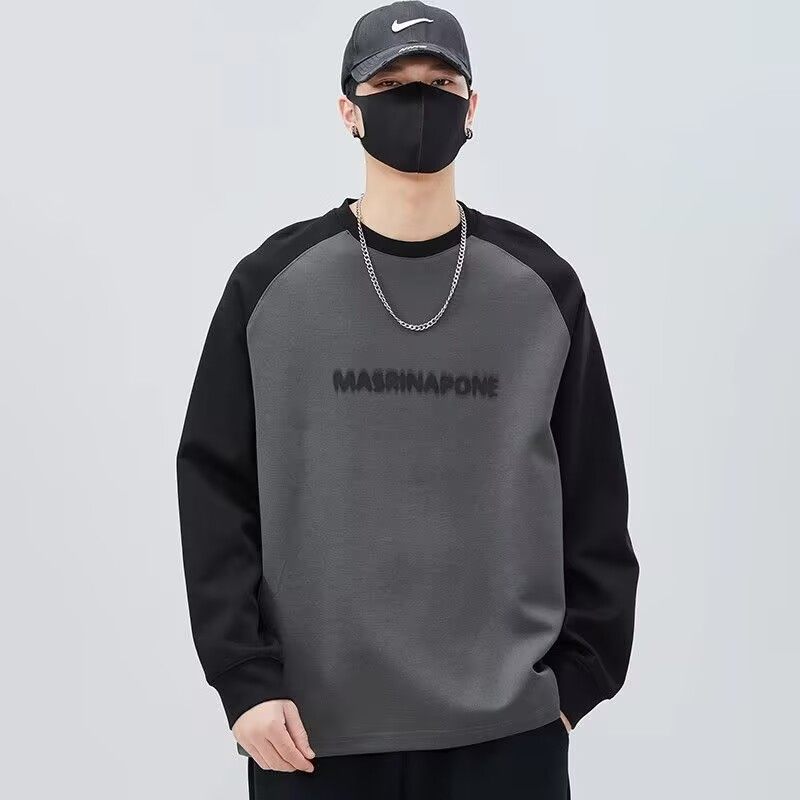 撞色休闲卫衣男秋冬季2025新款宽松打底衫潮牌情侣插肩长袖上衣男,淘宝优惠券,粉丝福利购,淘宝优惠卷