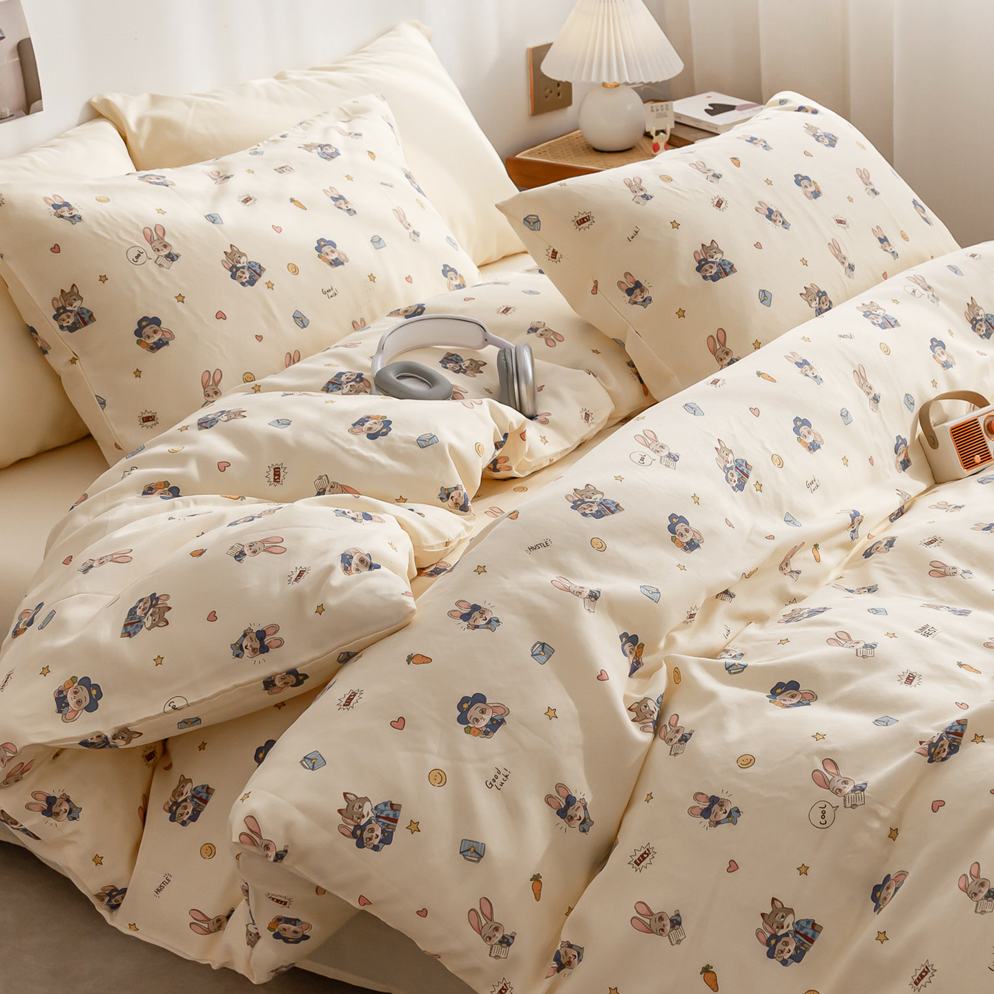 森柔彩条结丨定制a类卡通双层纱纯棉床品床单被套三四件套床笠,淘宝优惠券,粉丝福利购,淘宝优惠卷