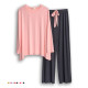 Summer and autumn Modal women's pajamas suit long-sleeved trousers round neck thin yoga large size loose casual confinement home clothes