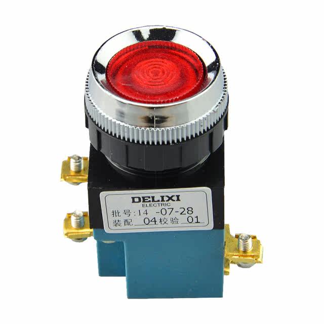 Hong Kong Bo button switch LA19-11 red green yellow 25MM self-reset flat button switch