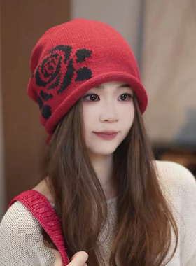 秋冬女保暖显脸小堆堆帽