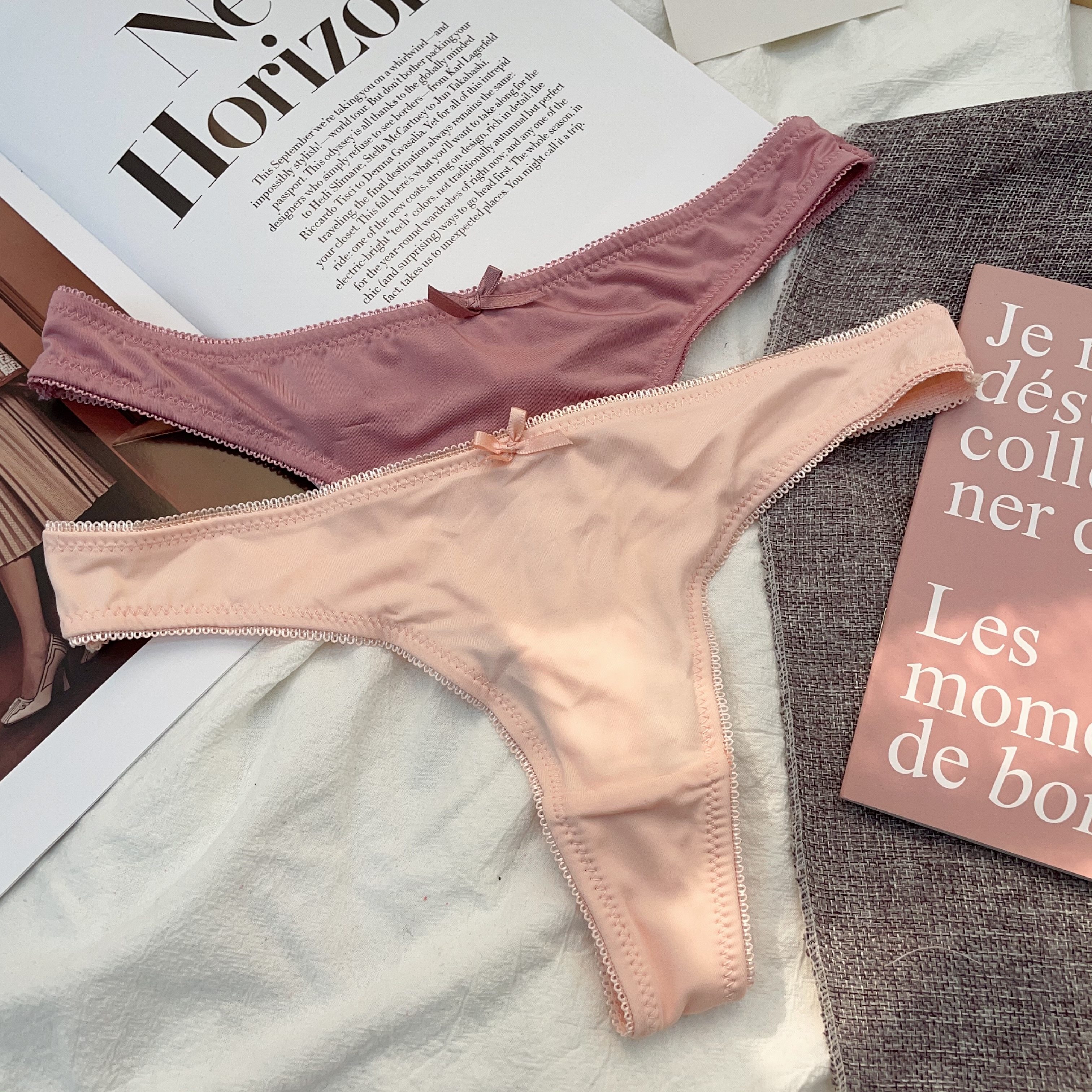 简约舒适丁字裤女超薄透气少女内裤低腰纯色欧美薄款T裤两件组合,淘宝优惠券,粉丝福利购,淘宝优惠卷