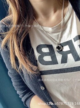 古家铜镀银复古做旧雕刻花纹吊件大小号男女同款麻花项链厂家直销