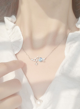 星星月亮项链女夏小众设计ins冷淡风简约气质高级轻奢锁骨链现货
