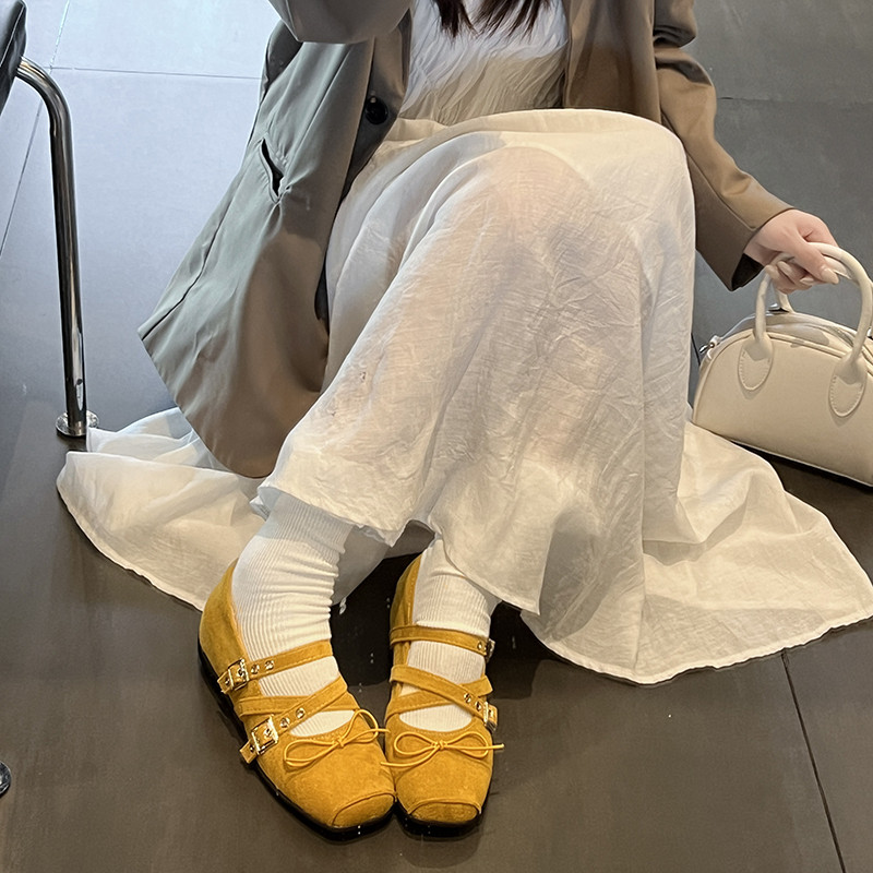 小个子内增高浅口芭蕾舞鞋单鞋女2025新款法式方头蝴蝶结玛丽珍鞋,淘宝优惠券,粉丝福利购,淘宝优惠卷