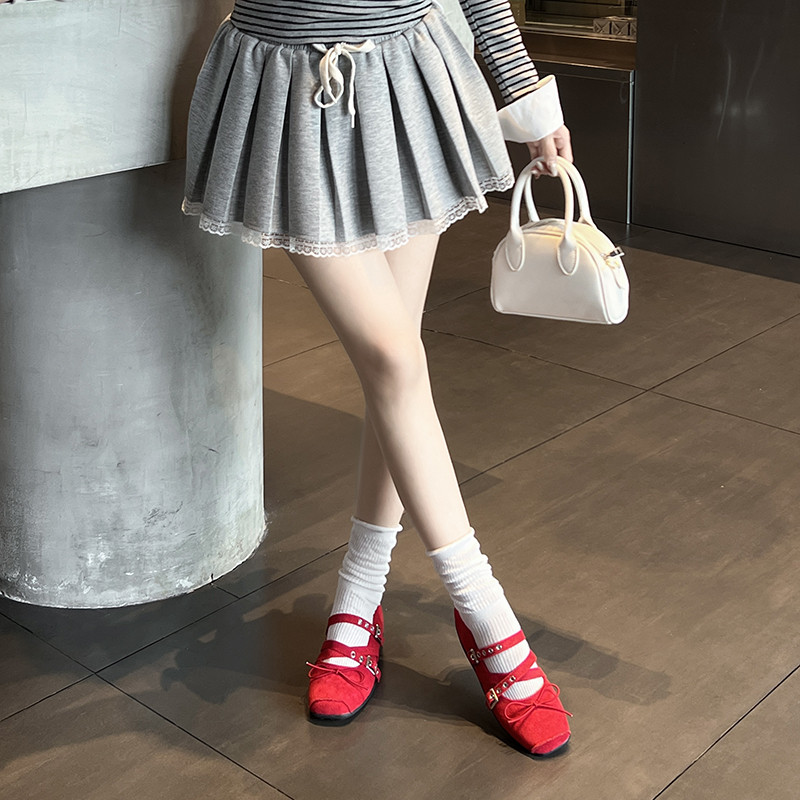 小个子内增高浅口芭蕾舞鞋单鞋女2025新款法式方头蝴蝶结玛丽珍鞋,淘宝优惠券,粉丝福利购,淘宝优惠卷