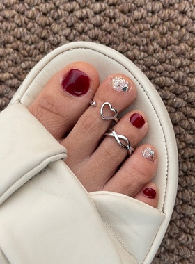 爱心编织开口戒指s925纯银