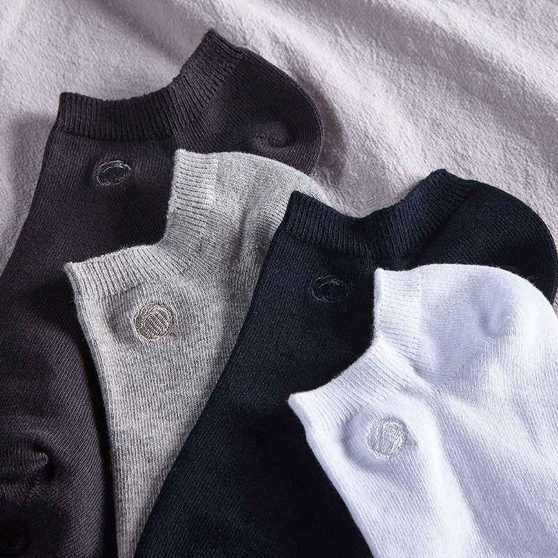 男士棉质短筒纯色礼盒装素肌棉袜子 素肌棉短袜