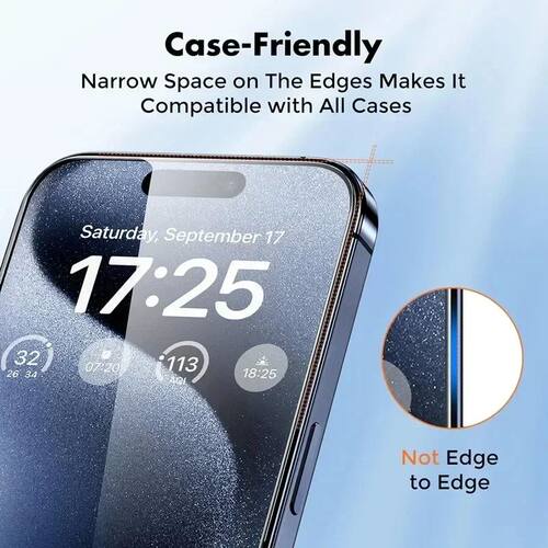 2-10Pcs Tempered Glass For iPhone 15 16 17 ProMax Screen Protector For iPhone  Plus Protective Glass - 图0