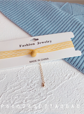 choker超仙白色蕾丝圆球锁骨链