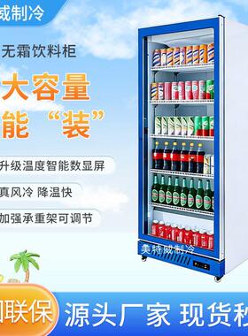 大容量饮料风冷无霜柜商用冷藏展示柜立式冰柜单门超市冰箱啤酒柜