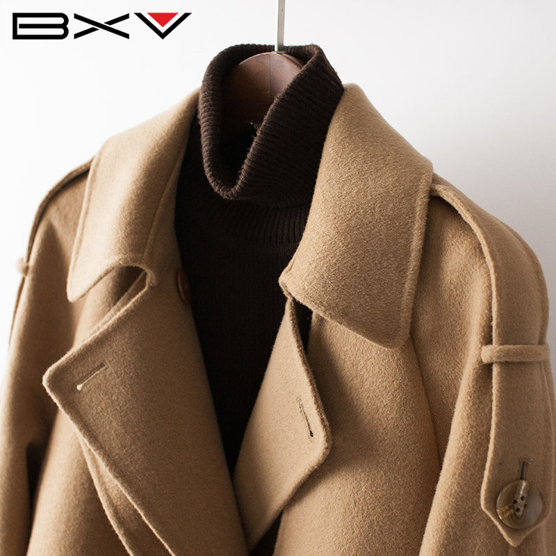 英伦风双面短款2021秋冬潮羊绒大衣 bxv服饰毛呢外套