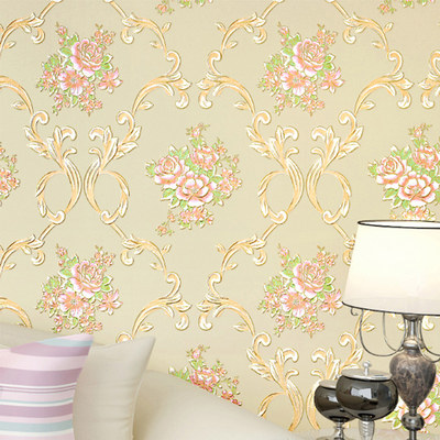 浮雕田园欧式自贴无纺布墙纸卧室温馨宿舍电视背景墙壁纸家用客厅 虎窝淘