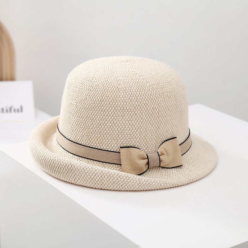 蝴蝶结遮阳帽女春秋夏季出游小沿卷边礼帽透气薄款盆帽防晒渔夫帽,淘宝优惠券,粉丝福利购,淘宝优惠卷