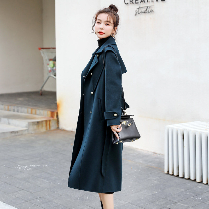 毛呢外套中长款2020秋冬季新款斗篷 紫铃轻舞毛呢外套