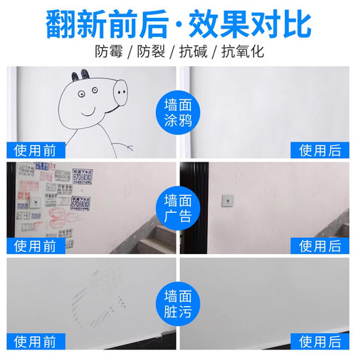 墙面翻新腻子补墙修补膏乳胶漆自喷漆墙壁修复神器家用白墙体去污 - 图1