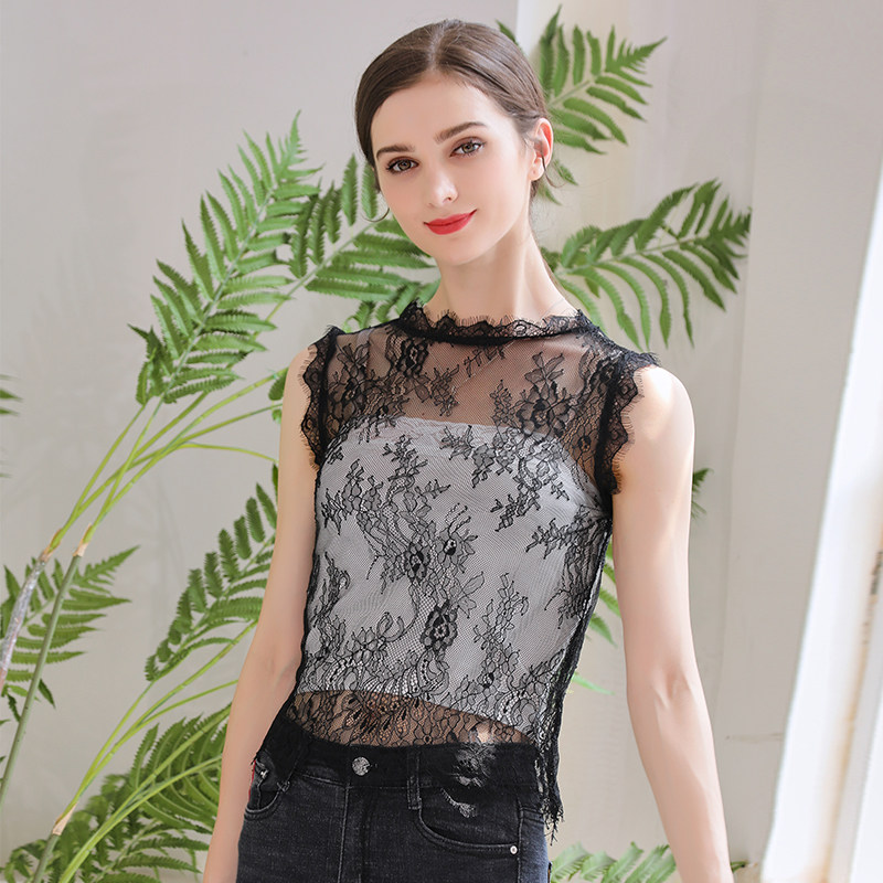 2021夏秋短款打底仙女镂空蕾丝衫 佐朵蕾丝衫/雪纺衫