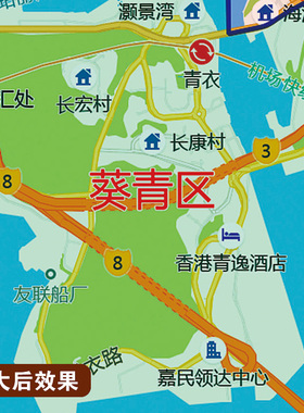 2026新款香港行政地图办公室挂图高清壁贴超大装饰画定制