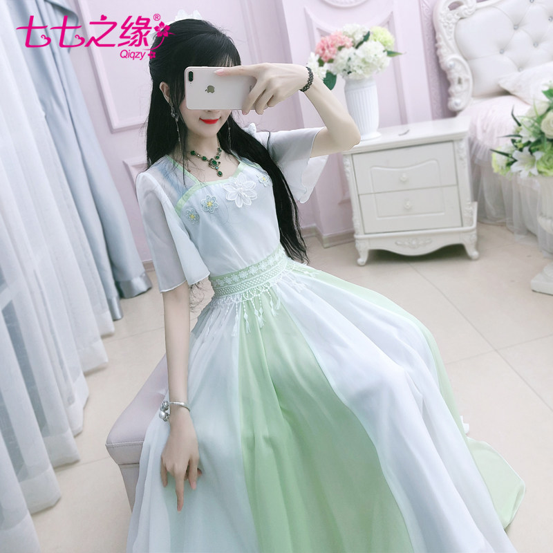 七七之缘夏季新款仙女超仙连衣裙 七七之缘服饰连衣裙