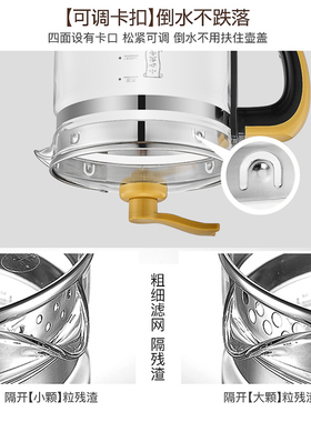 配件防烫不锈钢玻璃盖养生壶